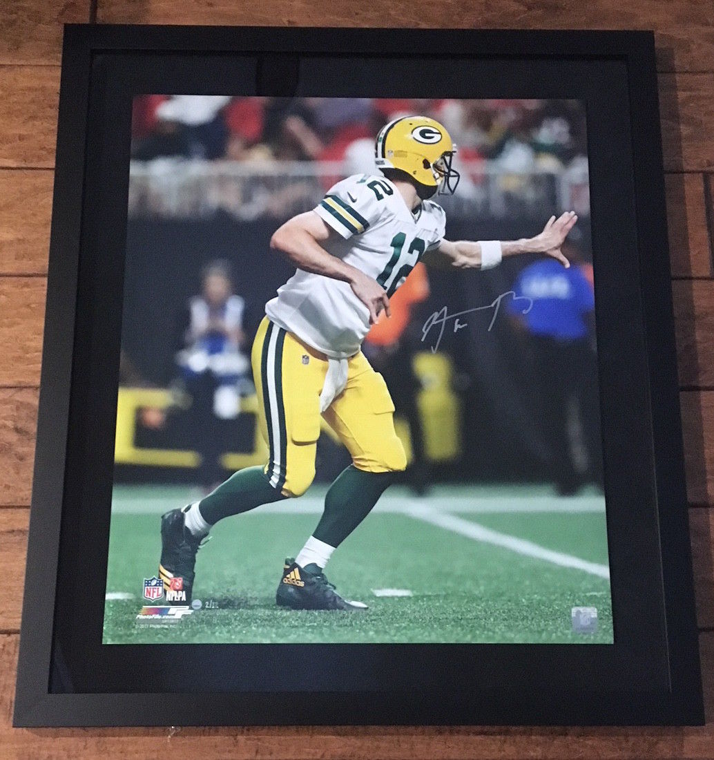 Aaron Rodgers Signed Packers 24x28 Limited Edition Custom Framed Photo (Steiner COA) at PristineAuction.com Aaron Rodgers Signed Packers 24x28 Limited Edition Custom Framed Photo (Steiner COA) at PristineAuction.com