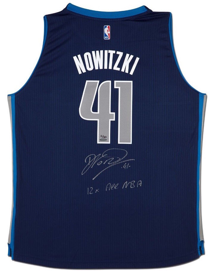 Dirk Nowitzki Signed Mavericks Limited Edition Adidas Jersey Inscribed "12x All NBA" (UDA COA) at PristineAuction.com Dirk Nowitzki Signed Mavericks Limited Edition Adidas Jersey Inscribed "12x All NBA" (UDA COA) at PristineAuction.com