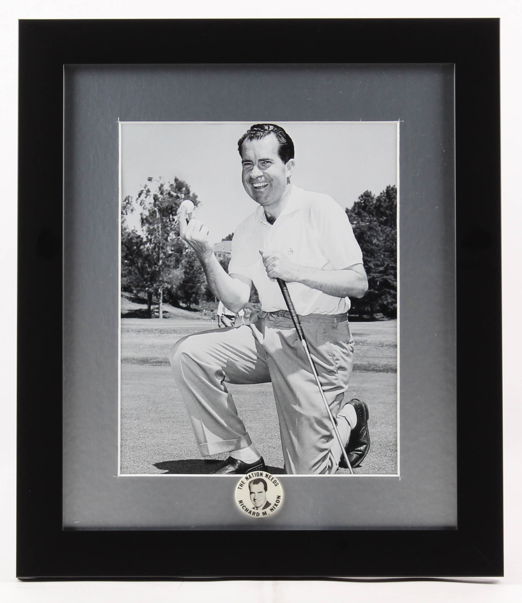 Richard Nixon 13x15 Custom Framed Photo Display at PristineAuction.com Richard Nixon 13x15 Custom Framed Photo Display at PristineAuction.com