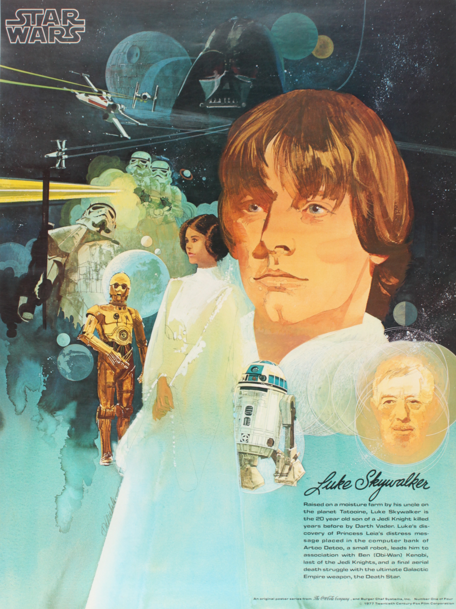 Vintage 1977 "Star Wars" Luke Skywalker 18x24 Poster at PristineAuction.com Vintage 1977 "Star Wars" Luke Skywalker 18x24 Poster at PristineAuction.com