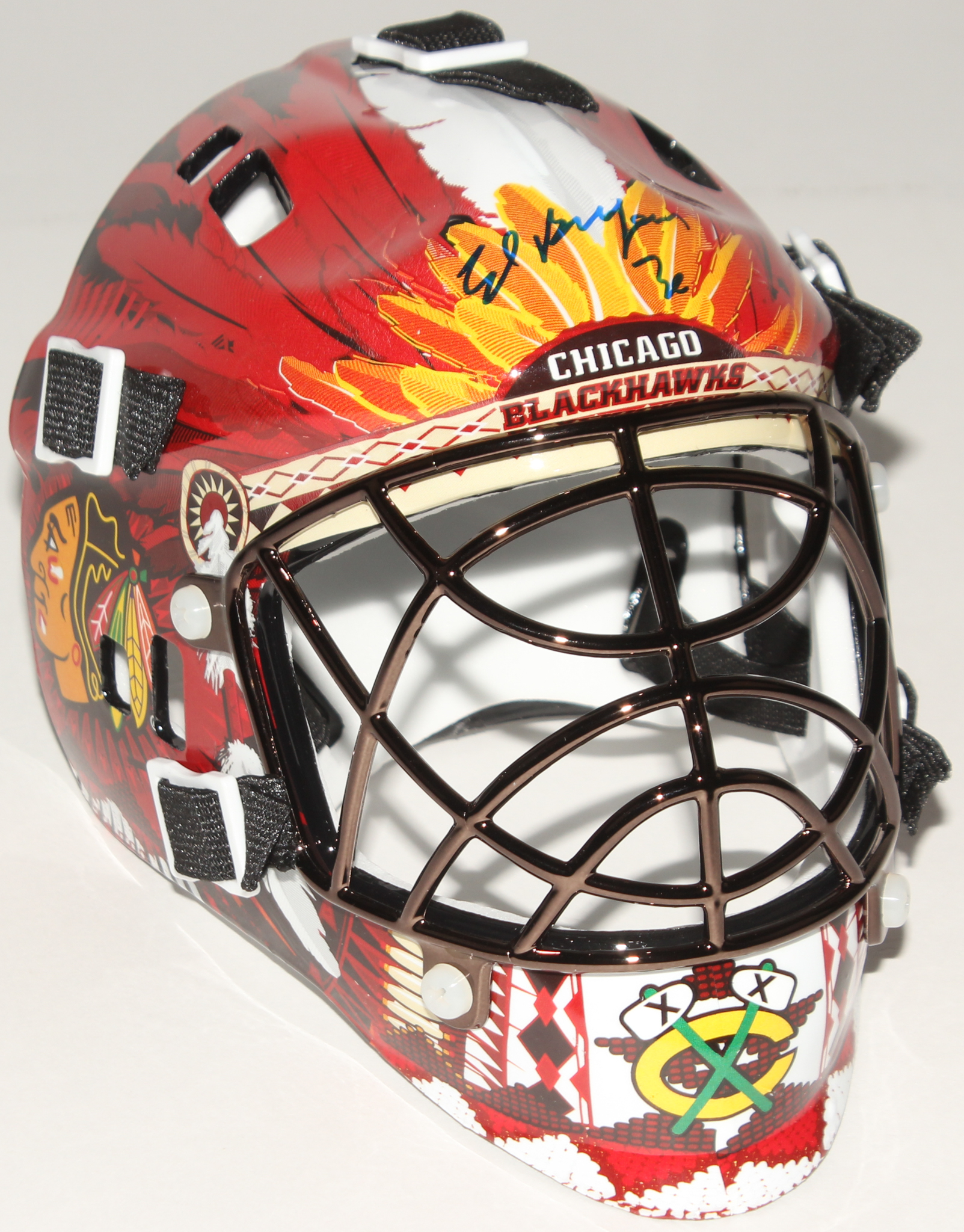 Ed Belfour Signed Blackhawks Mini Goalie Helmet (Schwartz COA) at PristineAuction.com Ed Belfour Signed Blackhawks Mini Goalie Helmet (Schwartz COA) at PristineAuction.com