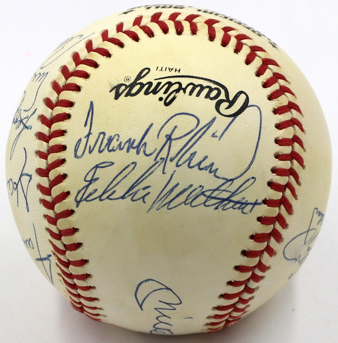 500 Home Run Club ONL Baseball Signed by (11) with Mickey Mantle, Ted Williams, Eddie Mathews, Reggie Jackson, Frank Robinson (JSA LOA) at PristineAuction.com 500 Home Run Club ONL Baseball Signed by (11) with Mickey Mantle, Ted Williams, Eddie Mathews, Reggie Jackson, Frank Robinson (JSA LOA) at PristineAuction.com
