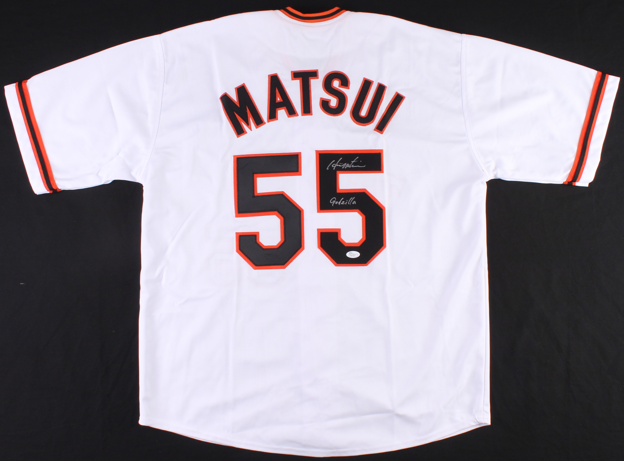Hideki Matsui Signed Yomiuri Giants Jersey Inscribed "Godzilla" (JSA COA) at PristineAuction.com Hideki Matsui Signed Yomiuri Giants Jersey Inscribed "Godzilla" (JSA COA) at PristineAuction.com