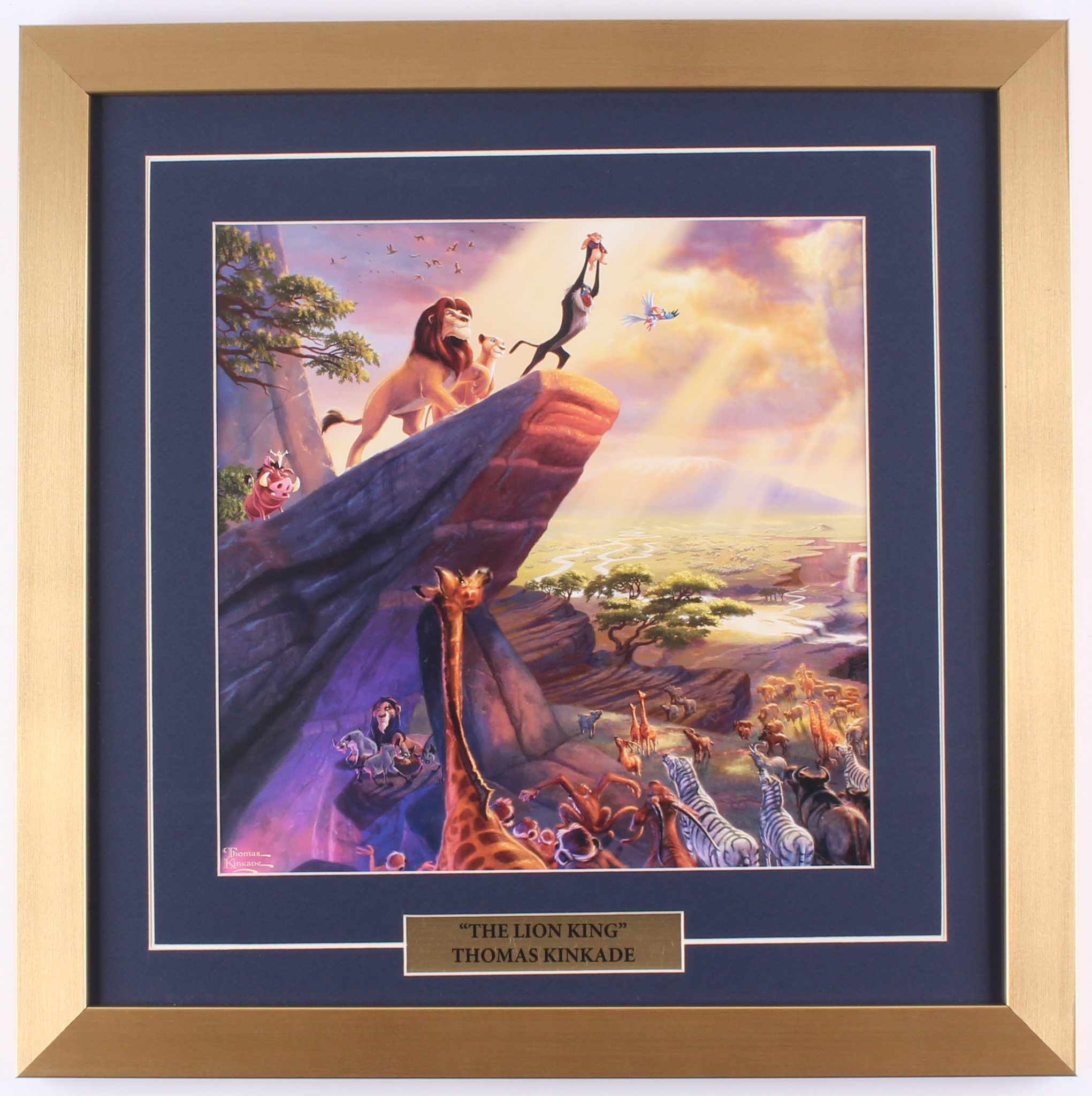 Thomas Kinkade Walt Disney "Lion King" 18x18 Custom Framed Print Display at PristineAuction.com Thomas Kinkade Walt Disney "Lion King" 18x18 Custom Framed Print Display at PristineAuction.com