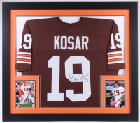 Bernie Kosar Signed Browns 31x35 Custom Framed Jersey (JSA COA)