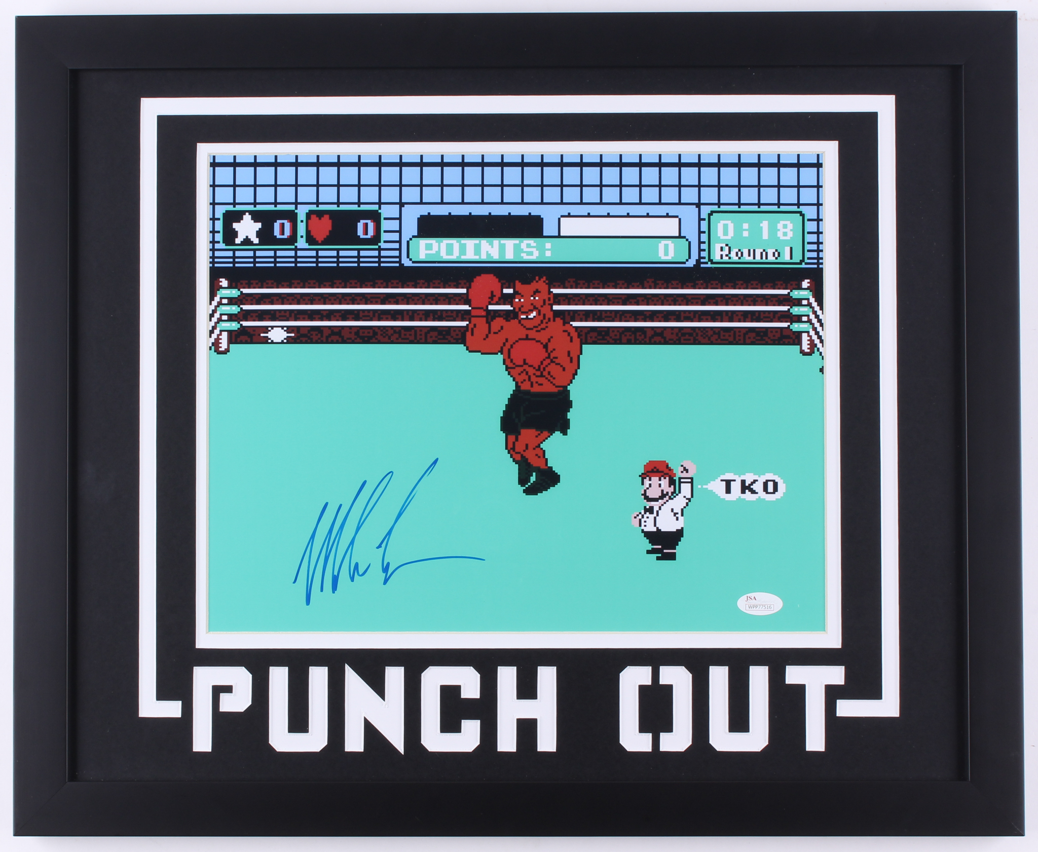 Mike Tyson Signed "Punch-Out!!" 18x22 Custom Framed Photo (JSA COA) at PristineAuction.com Mike Tyson Signed "Punch-Out!!" 18x22 Custom Framed Photo (JSA COA) at PristineAuction.com