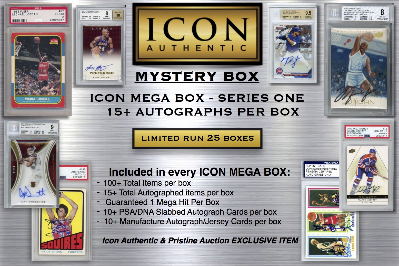 ICON AUTHENTIC MYSTERY BOX SERIES 1 – Autograph Mystery Box with 15+ Autographs items per BOX at PristineAuction.com ICON AUTHENTIC MYSTERY BOX SERIES 1 – Autograph Mystery Box with 15+ Autographs items per BOX at PristineAuction.com