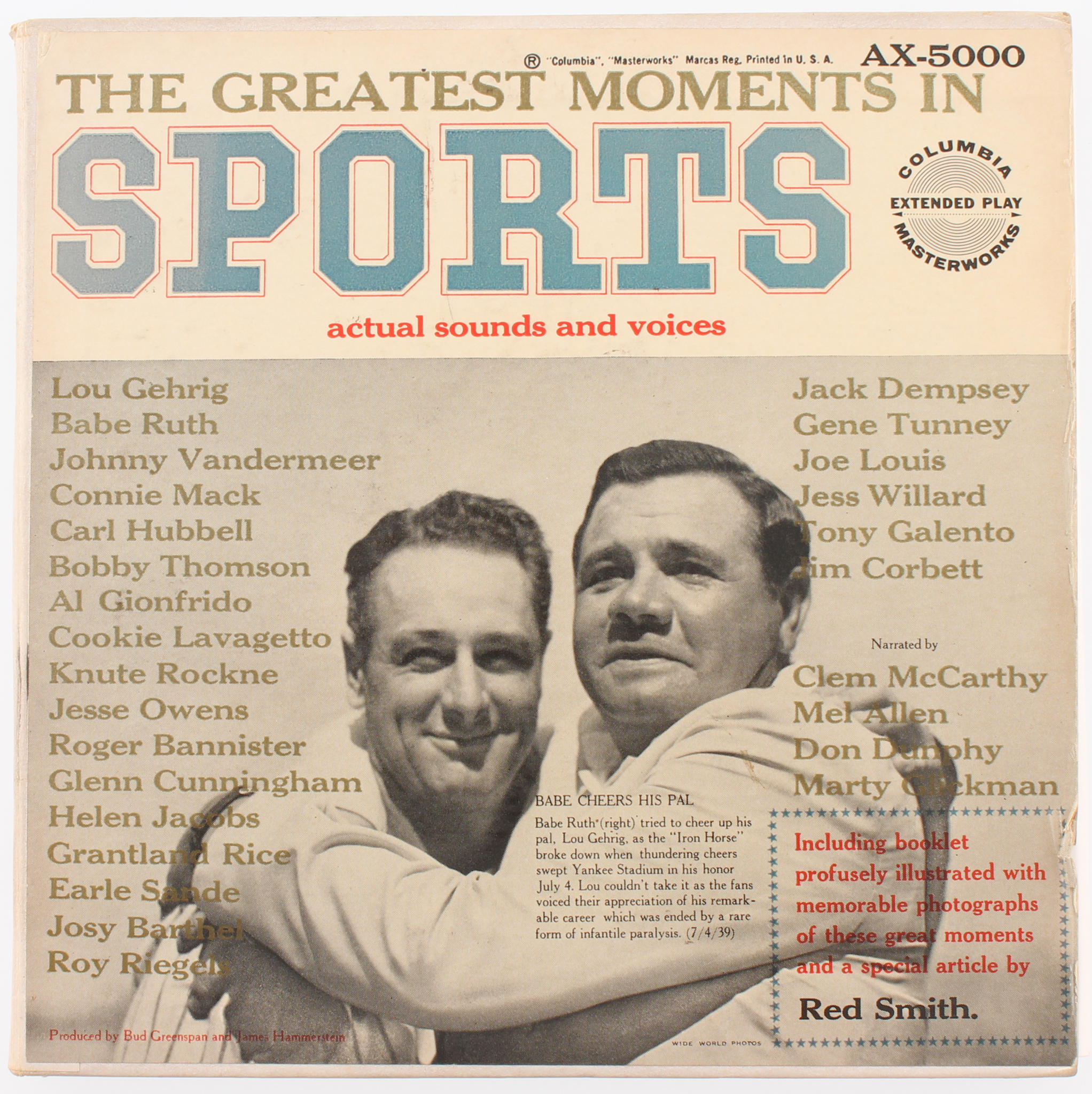"The Greatest Moments in Sports" Vinyl Record Album at PristineAuction.com "The Greatest Moments in Sports" Vinyl Record Album at PristineAuction.com