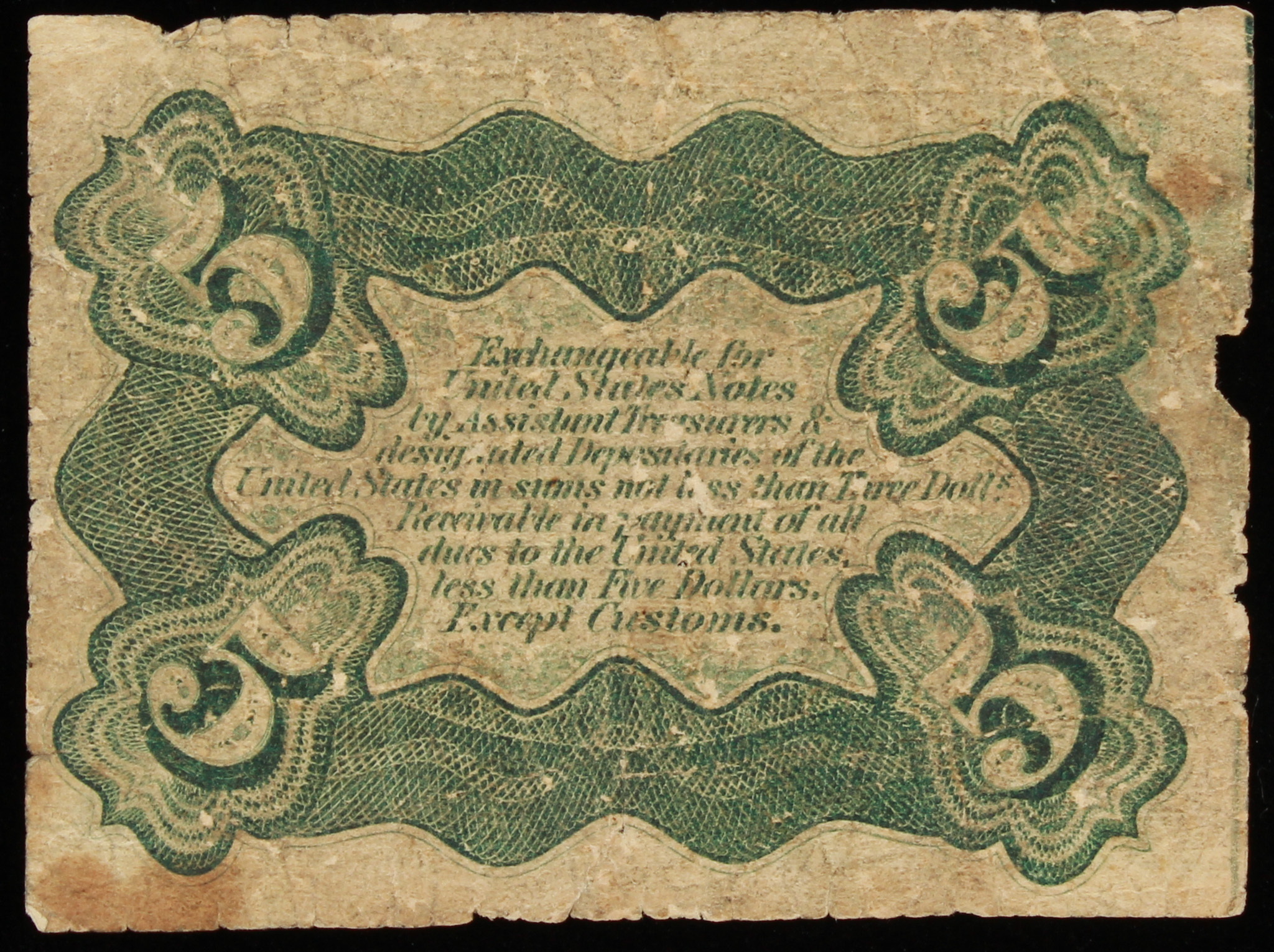 1863 United States 5¢ Five Cents Fractional Bank Note Bill (Third Issue) at PristineAuction.com 1863 United States 5¢ Five Cents Fractional Bank Note Bill (Third Issue) at PristineAuction.com
