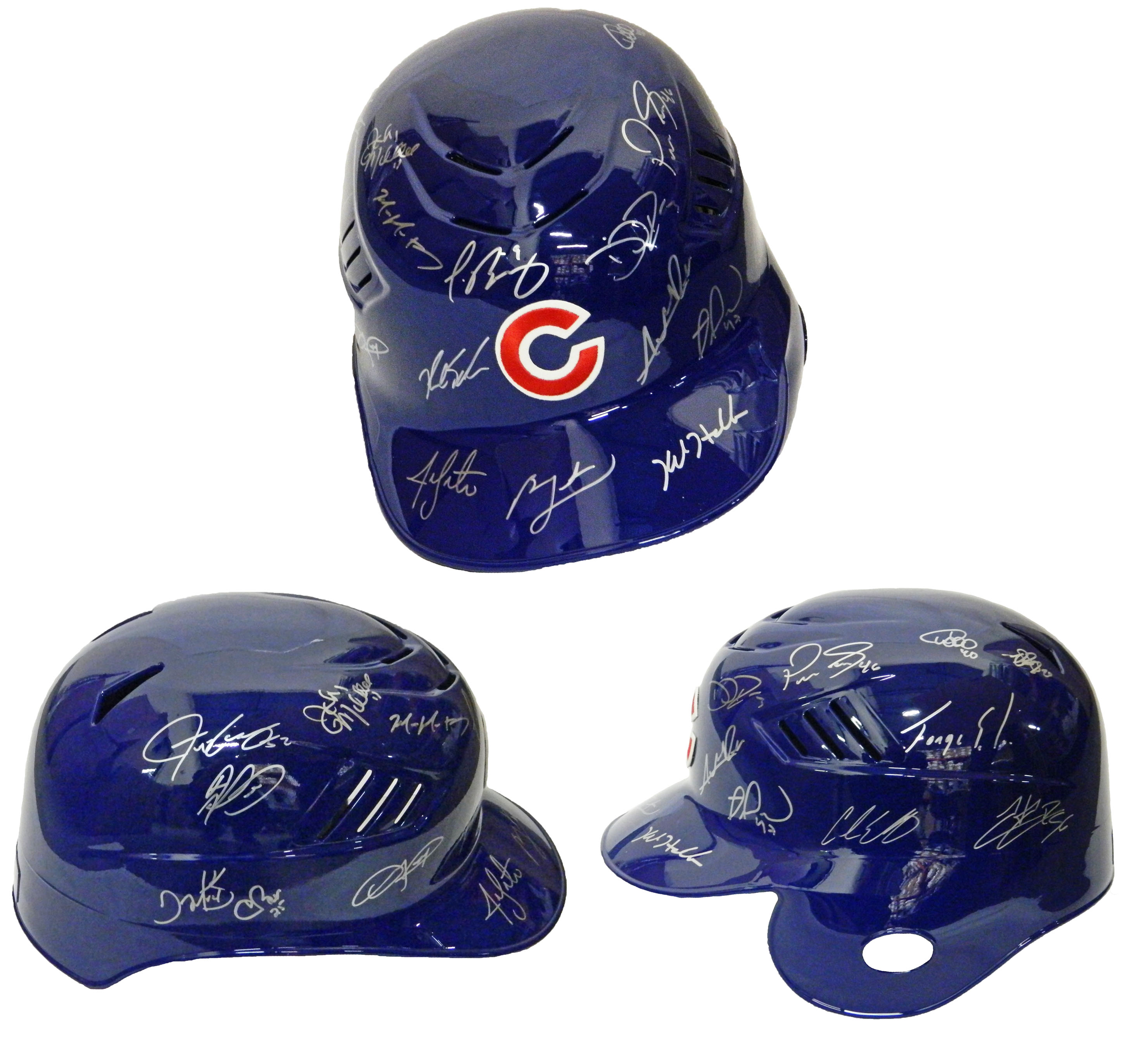 2016 Cubs Authentic Full-Size Batting Helmet Team-Signed by (22) With Ben Zobrist, Addison Russell, Jon Lester, Dexter Fowler (Schwartz COA) at PristineAuction.com 2016 Cubs Authentic Full-Size Batting Helmet Team-Signed by (22) With Ben Zobrist, Addison Russell, Jon Lester, Dexter Fowler (Schwartz COA) at PristineAuction.com