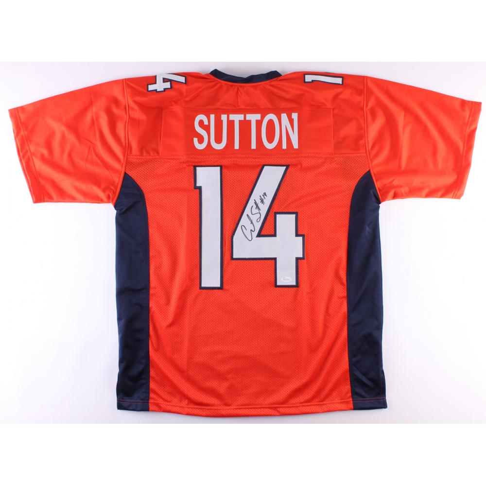 Courtland Sutton Autographed Blue Pro Style Jersey- Beckett W