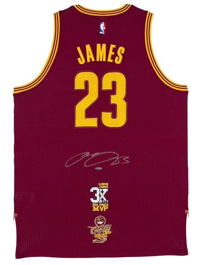 LeBron James Signed Cleveland Cavaliers "3x MVP" & "16 Finals" Patch Jersey (UDA COA) at PristineAuction.com LeBron James Signed Cleveland Cavaliers "3x MVP" & "16 Finals" Patch Jersey (UDA COA) at PristineAuction.com