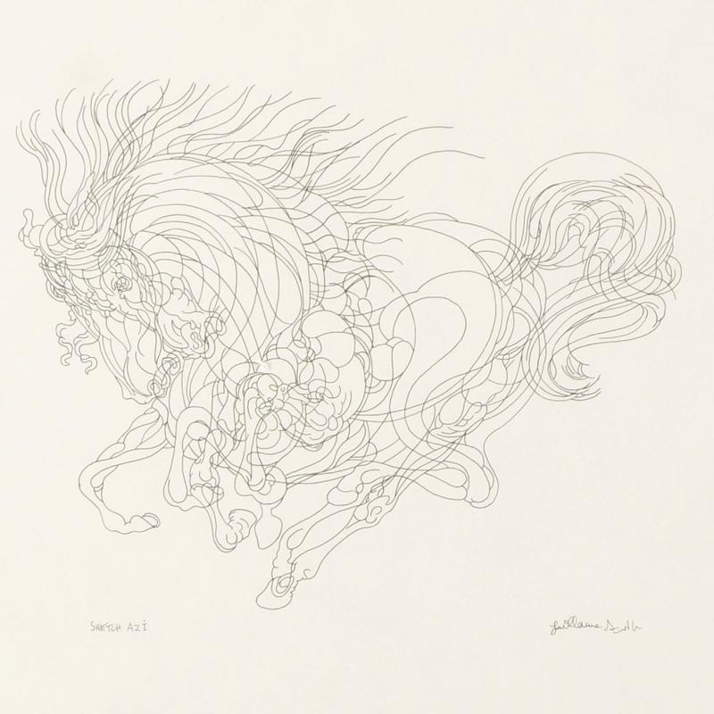 Guillaume Azoulay Signed "Sketch AZI" 28x24 Custom Framed Original Drawing at PristineAuction.com Guillaume Azoulay Signed "Sketch AZI" 28x24 Custom Framed Original Drawing at PristineAuction.com