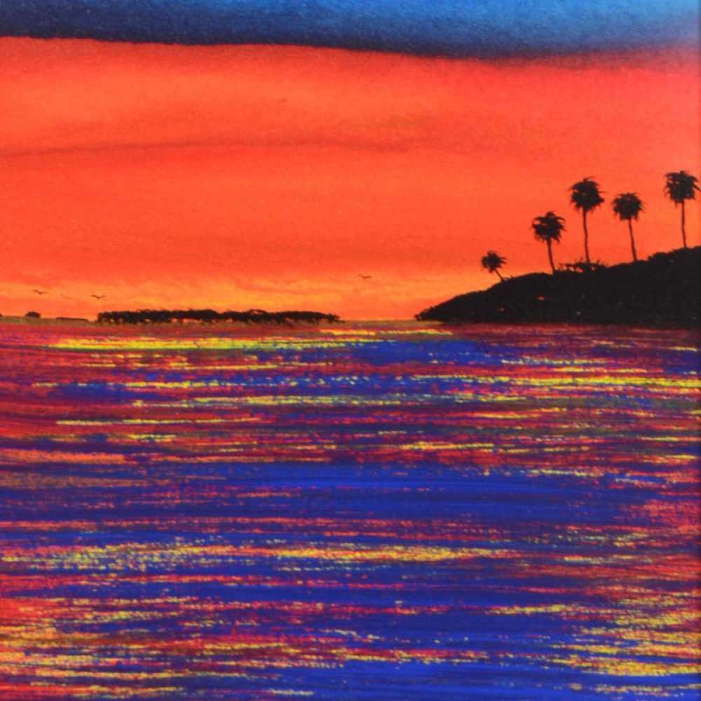 Wyland Signed "Sun and Seas" 21x36 Custom Framed Original Oil Painting