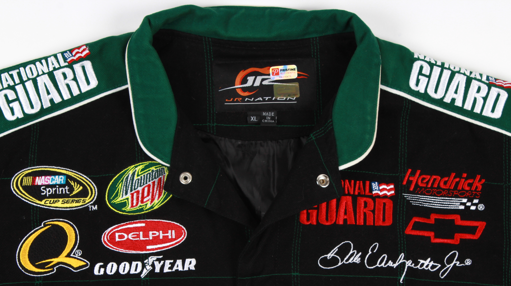 Dale Earnhardt Jr. Signed Chase Authentic AMP Energy / National Guard Driver's Suit / Jacket (Dale Jr. Hologram) at PristineAuction.com Dale Earnhardt Jr. Signed Chase Authentic AMP Energy / National Guard Driver's Suit / Jacket (Dale Jr. Hologram) at PristineAuction.com