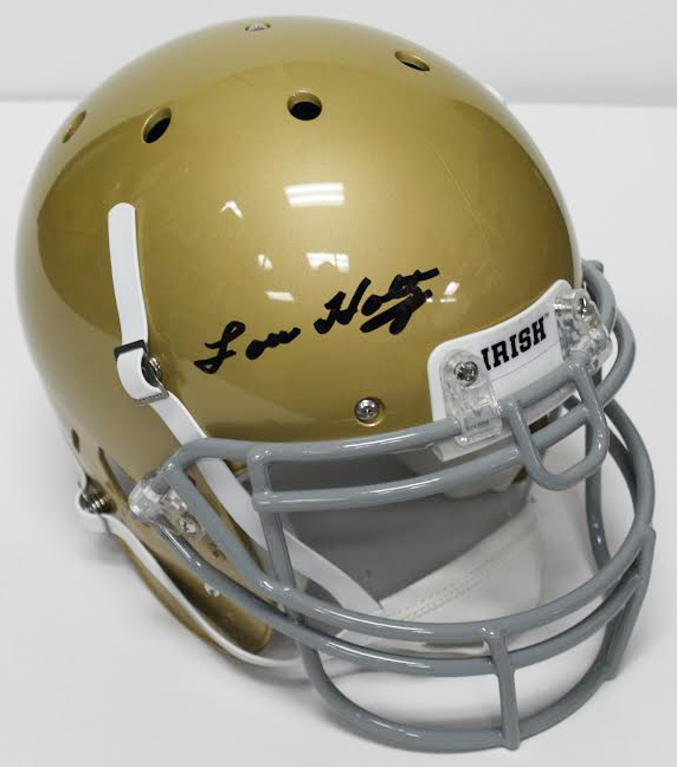Lou Holtz Signed Notre Dame Fighting Irish Authentic On- Field Helmet (Beckett COA) at PristineAuction.com Lou Holtz Signed Notre Dame Fighting Irish Authentic On- Field Helmet (Beckett COA) at PristineAuction.com