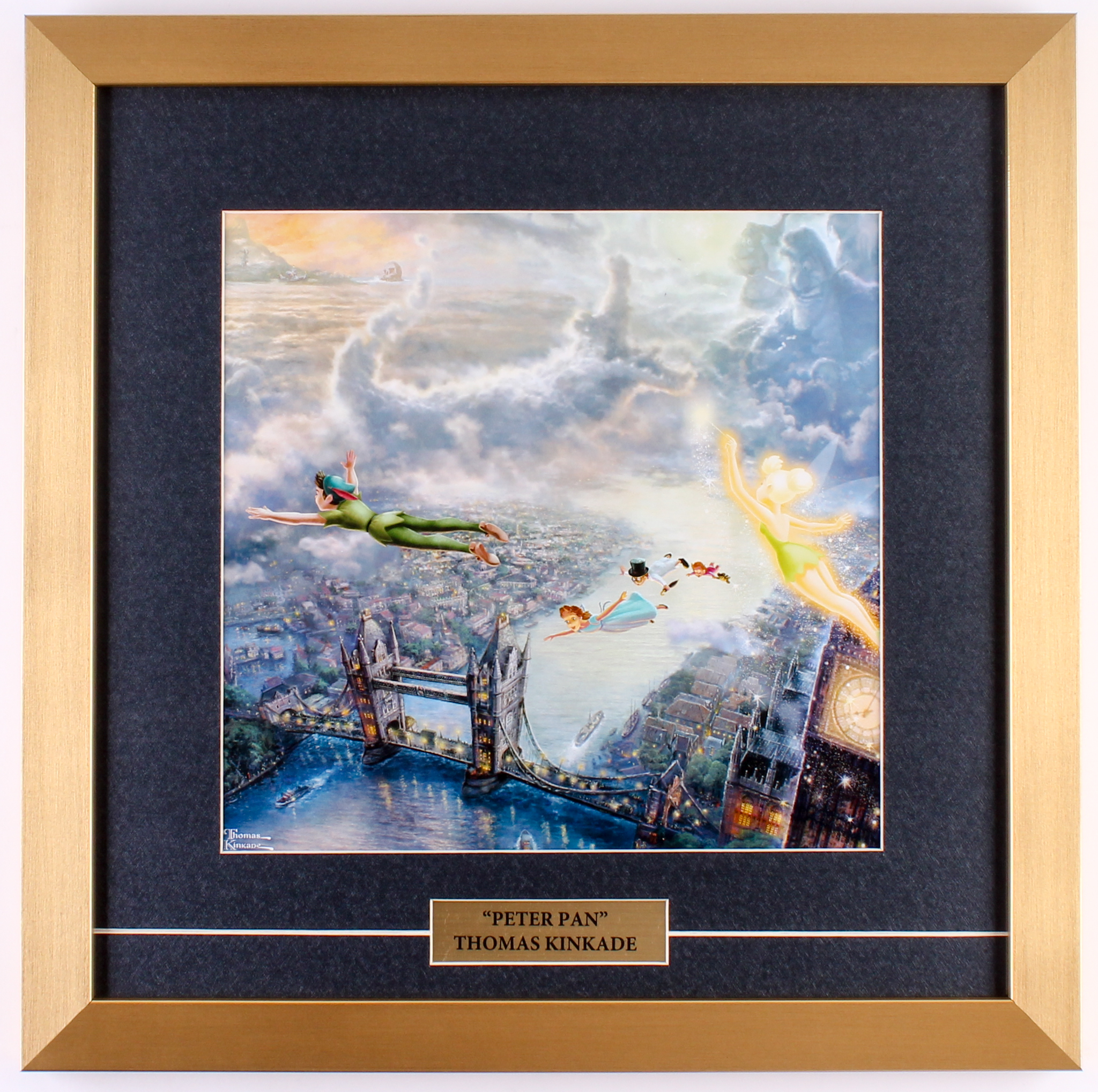 Thomas Kinkade Walt Disney's "Peter Pan" 18x18 Custom Framed Print at PristineAuction.com Thomas Kinkade Walt Disney's "Peter Pan" 18x18 Custom Framed Print at PristineAuction.com