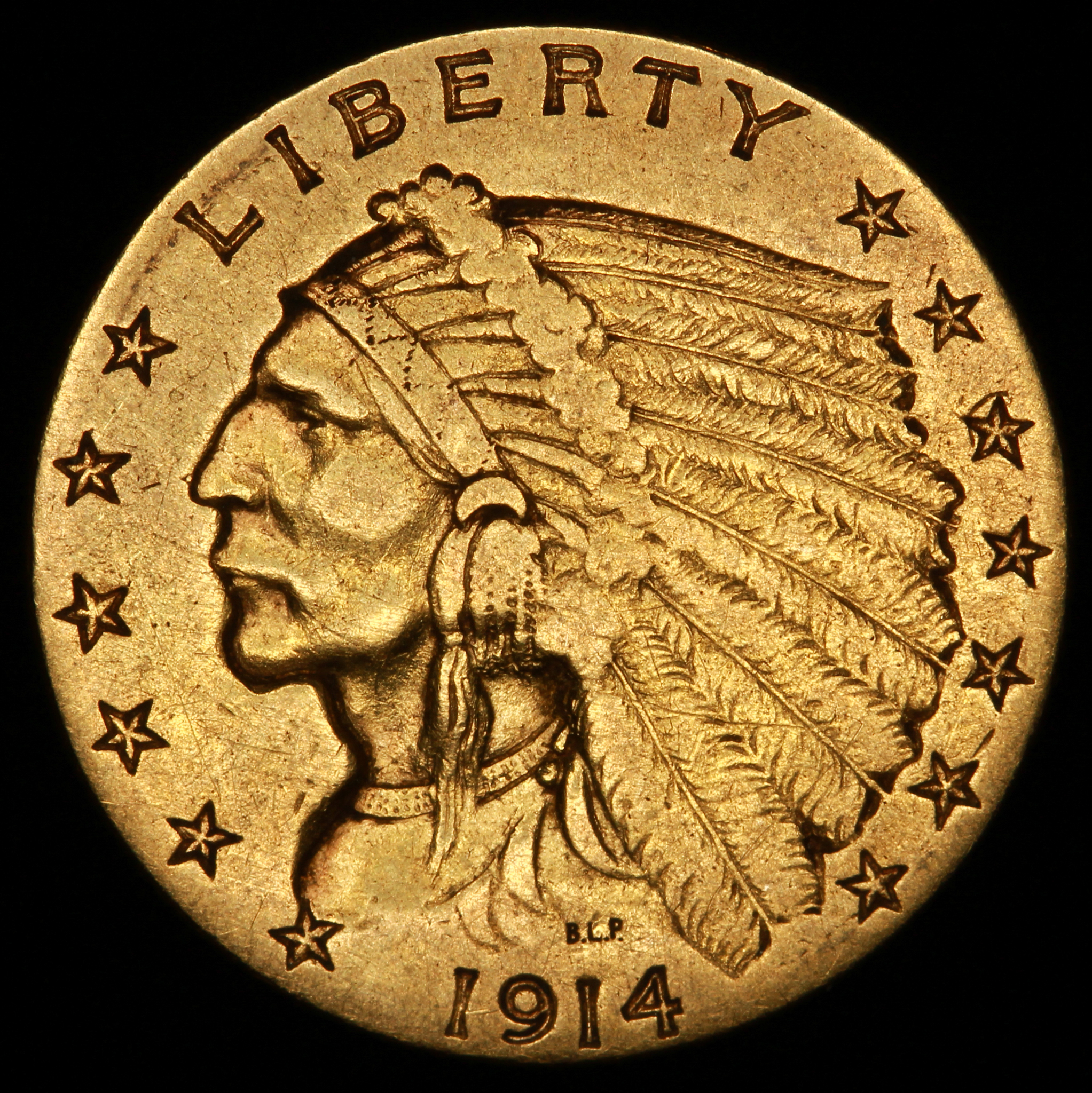 1914 $2.50 Indian Quarter Eagle Gold Coin at PristineAuction.com 1914 $2.50 Indian Quarter Eagle Gold Coin at PristineAuction.com