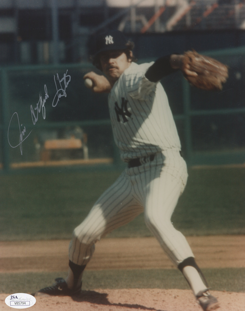 Jim "Catfish" Hunter Signed Yankees 8x10 Photo (JSA COA) Pristine Auction