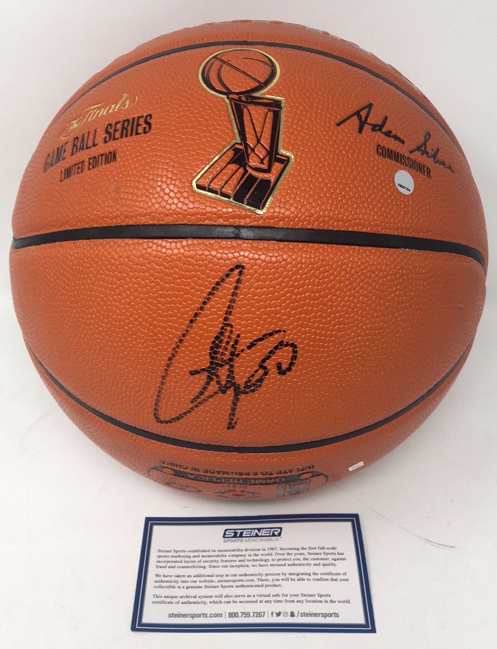 Stephen Curry Signed NBA Finals Limited Edition NBA Game Ball Basketball (Steiner Hologram) at PristineAuction.com Stephen Curry Signed NBA Finals Limited Edition NBA Game Ball Basketball (Steiner Hologram) at PristineAuction.com