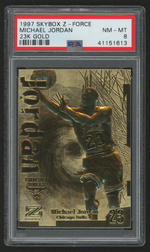 1997 Skybox Z-Force Michael Jordan 23KT Gold Card (PSA 8 
