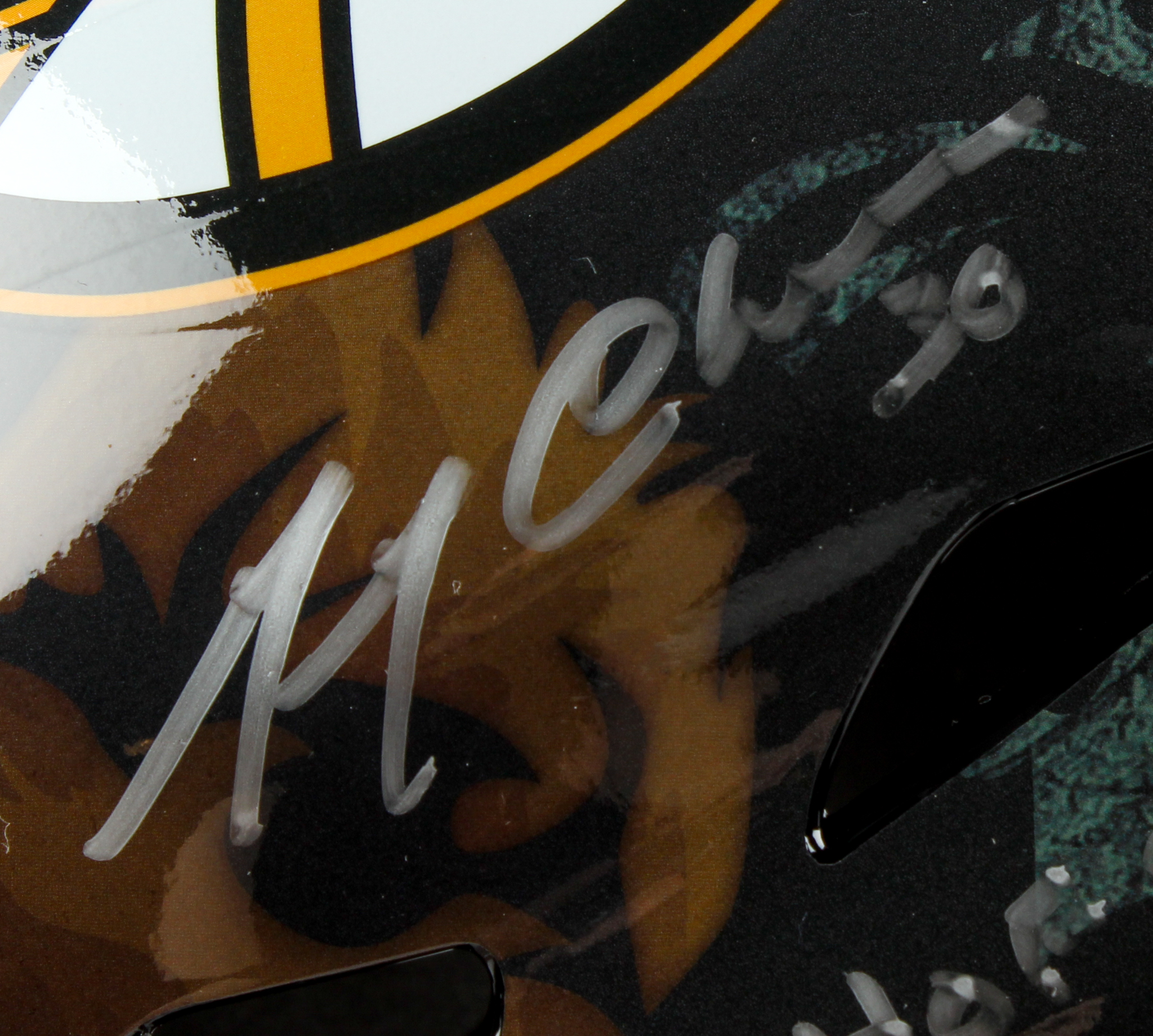 Gerry Cheevers Signed Bruins Full-Size Goalie Mask Inscribed "HOF 85" (Schwartz COA) at PristineAuction.com Gerry Cheevers Signed Bruins Full-Size Goalie Mask Inscribed "HOF 85" (Schwartz COA) at PristineAuction.com