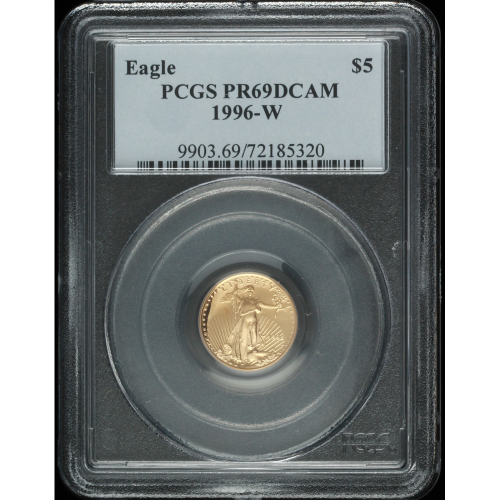 1996-P American Silver Eagle Dollar PR69DCAM PCGS Proof 69 Deep Cameo